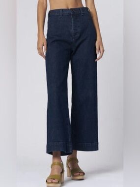 The Great, Seafair Crop Wide Leg Jeans Dark Wash, Size 31 High Rise Sailor Style